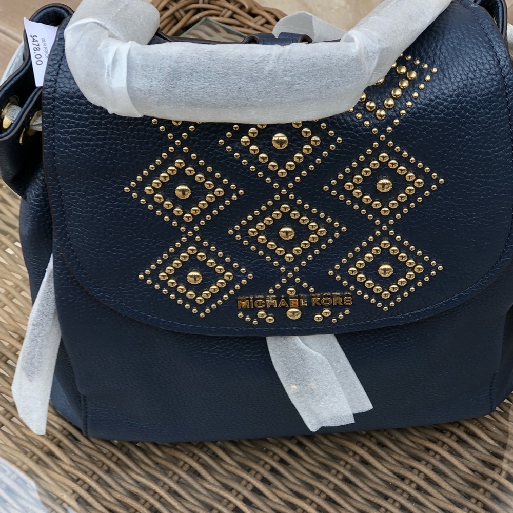 NWT Michael Kors studded leather backpack - Picture 2 of 8